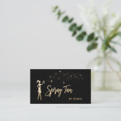 Spray Tan Mobile Spray Tan Gold Glittering Girl Business Card (Standing Front)