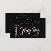 Spray Tan Mobile Spray Tan Gold Glittering Girl Business Card (Front/Back)