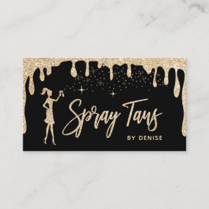 Spray Tan Mobile Spray Tan Gold Glittering Girl Business Card