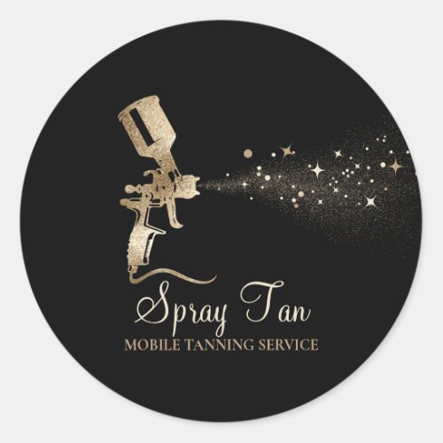 Spray Tan Mobile Tanning Air Brush Classic Round Sticker