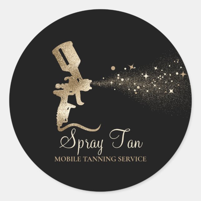 Spray Tan Mobile Tanning Air Brush Classic Round Sticker (Front)