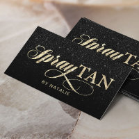 Spray Tan Modern Black Glitter Mobile Tanning