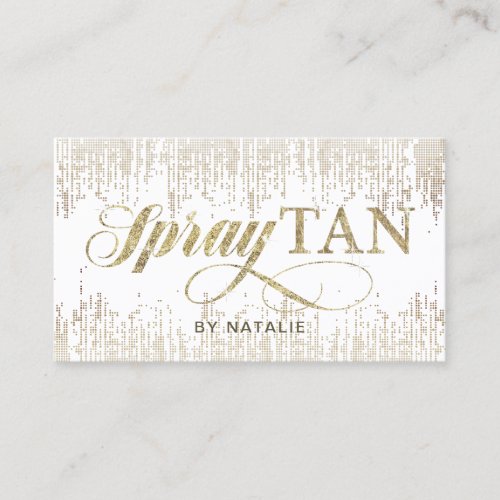 Spray Tan Modern Gold Confetti Mobile Tanning Business Card