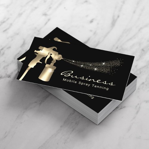 Spray Tan Modern Gold Mobile Tanning Business Card