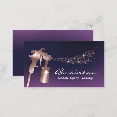 Spray Tan Purple  Rose Gold Mobile Tanning  Business Card