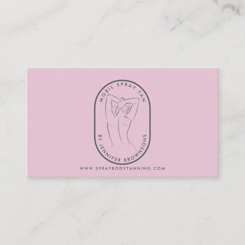 Spray Tan Woman Body Skin Navy pink Business Card