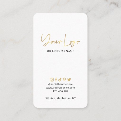 Spray Tanning Aftercare Guide White & Gold Business Card | Zazzle