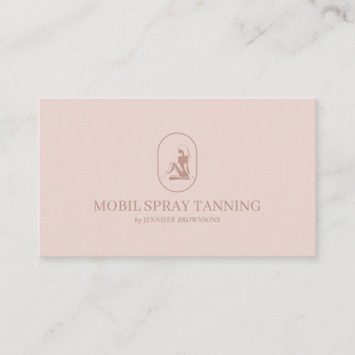 Spray Tanning Boho Body Skincare blush pink Business Card