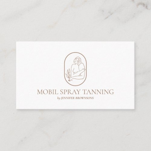 Spray Tanning Boho Body Skincare woman logo Business Card