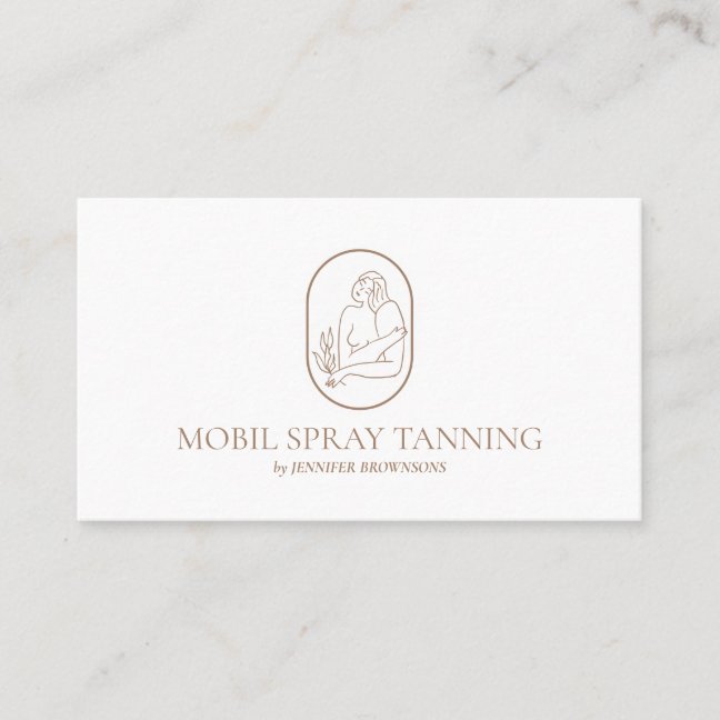 Spray Tanning Boho Body Skincare woman logo Business Card