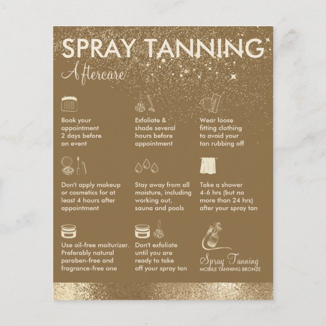 Spray Tanning Brown simple Body Paint Aftercare Flyer