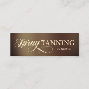 Spray Tanning Elegant Gold & Tan Mini Business Card