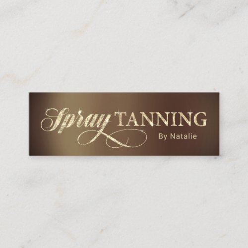 Spray Tanning Elegant Gold  Tan Mini Business Card
