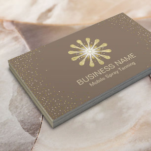 Spray Tanning Salon Golden Sun Modern Confetti Business Card
