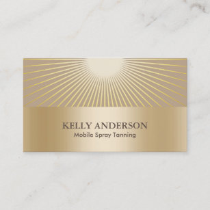 Spray Tan Business Cards Zazzle Spray Tanning Salon Golden Sun Rays Modern Business Card
