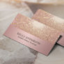 Spray Tanning Salon Modern Rose Gold Glow Glitter Business Card