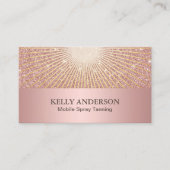 Spray Tanning Salon Modern Rose Gold Glow Glitter Business Card | Zazzle