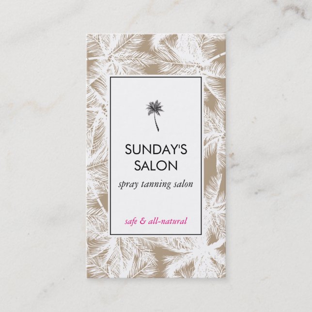 Spray Tanning Salon Tropical Tan/White Palms Business Card (Front)