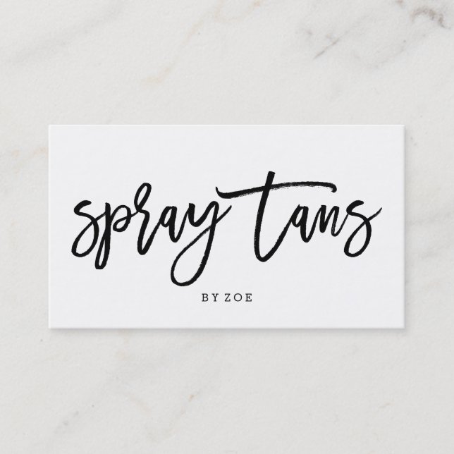 Spray tans logo black simple minimalist typography business card (Front)