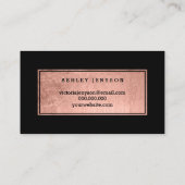Spray tans logo teeth rose gold typography black business card (Back)