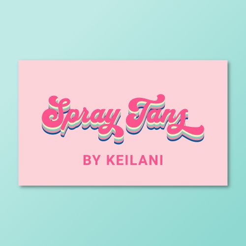 Spray Tans Tanning Specialist Groovy Retro Business Card