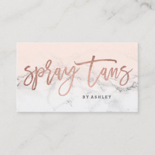 Spray Tanning Business Cards Zazzle Spray Tans Typography White Marble Blush Pink Business Card