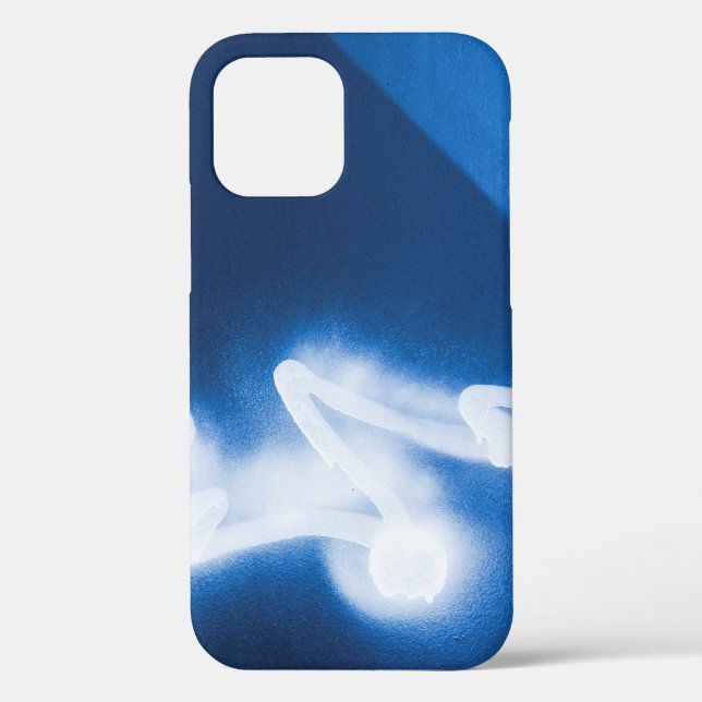 Sprayed graffiti on blue metal Case-Mate iPhone ca Case (Back)