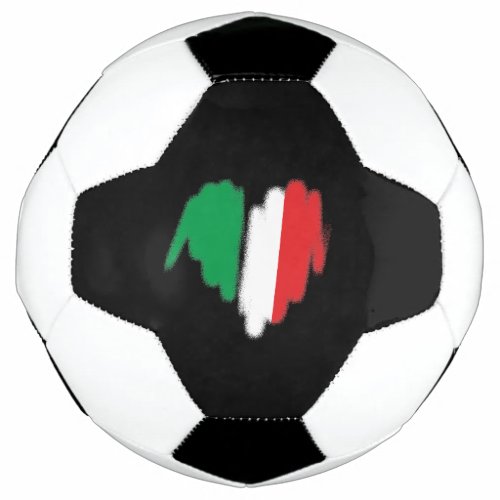 Sprayed Italian Flag Graffiti Heart Graphic Soccer Ball