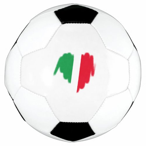 Sprayed Italian Flag Graffiti Heart Graphic Soccer Ball