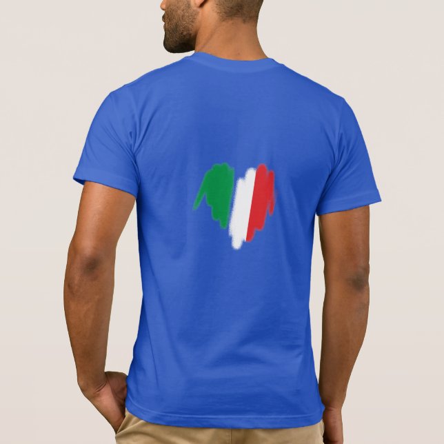 Sprayed Italian Flag Graffiti Heart Graphic T-Shirt (Back)