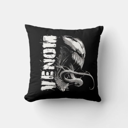 Spraypaint Venom Tongue Lash Throw Pillow
