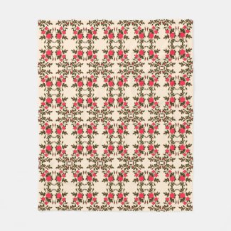 Sprays of Pink Roses Fleece Blanket