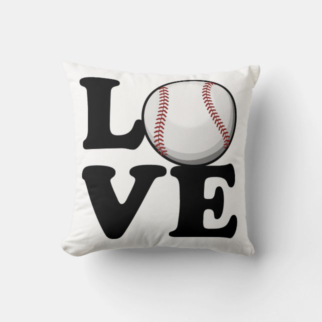 Spread Baseball Love | Baseball Fan Throw Pillow (Front)