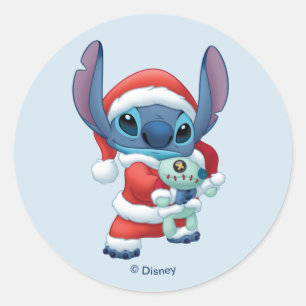 Spread Christmas Cheer with Lilo & Stitch! Classic Round Sticker