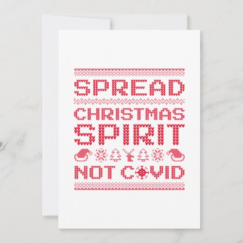Spread Christmas Spirit Not Covid Thank You Card