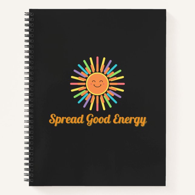 Spread Good Energy | Positive Retro Design Notebook (Front)