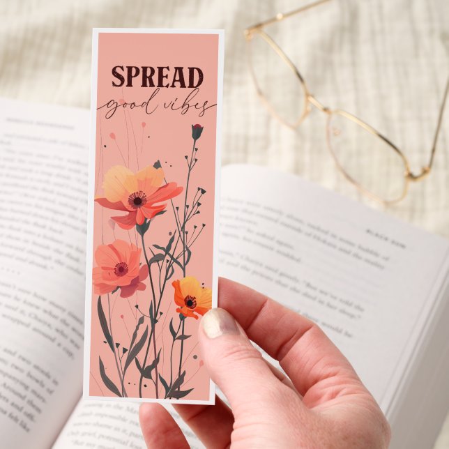 Spread Good Vibes Motivational Bookmark (Hand)