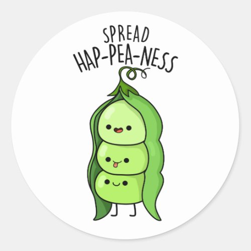 Spread Hap_pea_ness Cute Peas Pun Classic Round Sticker
