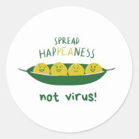 Spread happiness not virus COVID 19 Classic Round Sticker