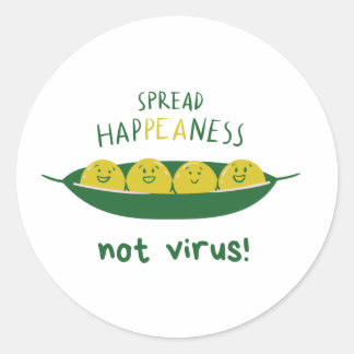 Spread happiness not virus COVID 19 Classic Round Sticker