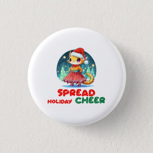 Spread Holiday Cheer Gold Dragon Button
