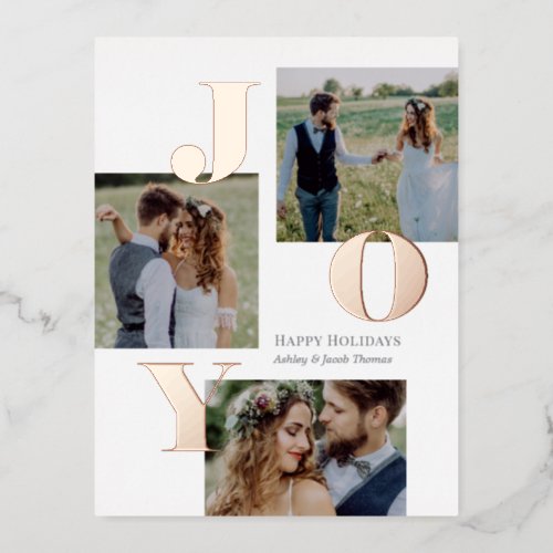 Spread Joy Editable Color Foil Holiday Postcard