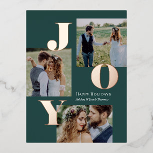 Spread Joy Editable Color Foil Holiday Postcard