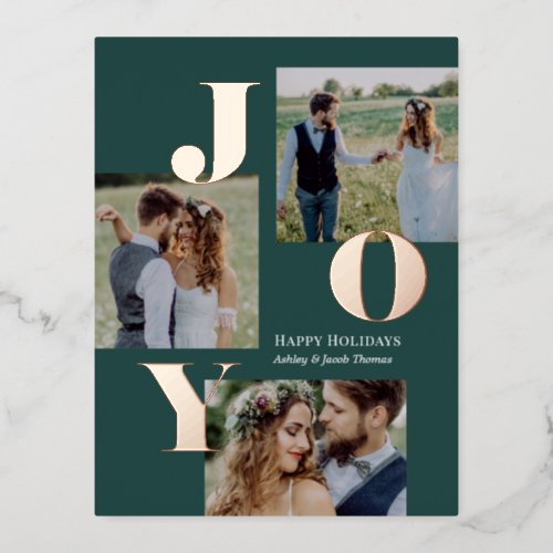 Spread Joy Editable Color Foil Holiday Postcard