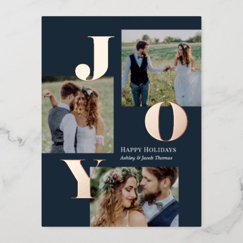 Spread Joy Editable Color Foil Holiday Postcard