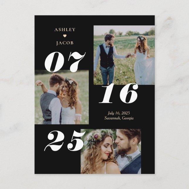 Spread Joy EDITABLE COLOR Save The Date Postcard (Front)