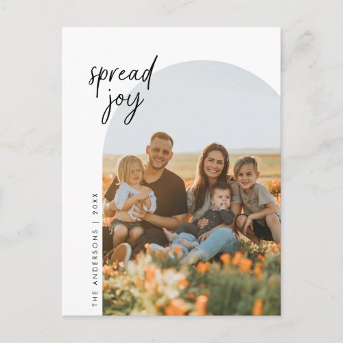 Spread Joy Family Photo Arch Frame Greeting Postcard