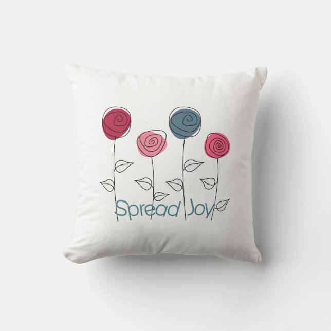 spread joy inspirational roses throw pillow (Front)