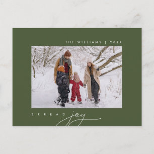 Spread Joy, Merry Christmas Greeting, Family Photo Postcard