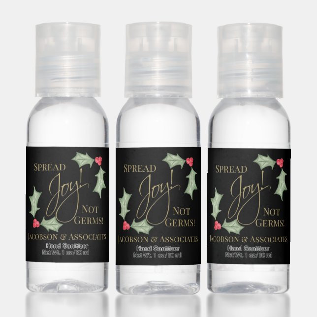 Spread Joy not Germs! Fun Holiday Holly Leaves Hand Sanitizer (Set)